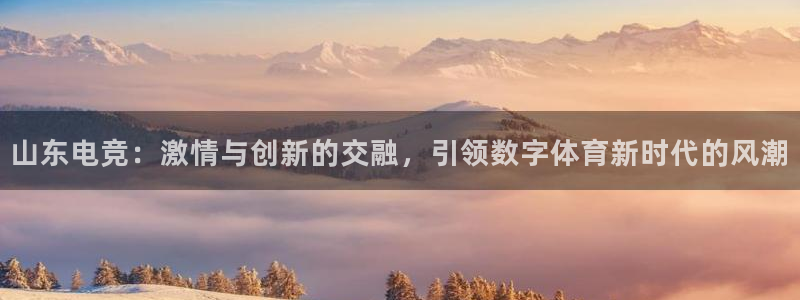 南宫电竞登陆：山东电竞：激情与创新的交融，引领数字体育新时代的风潮